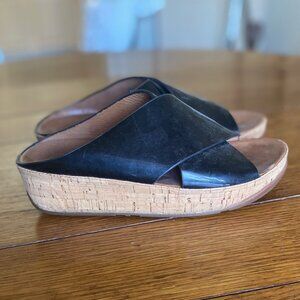 Fitflop Kys Cross Strap Slide Sandals Black Size 7